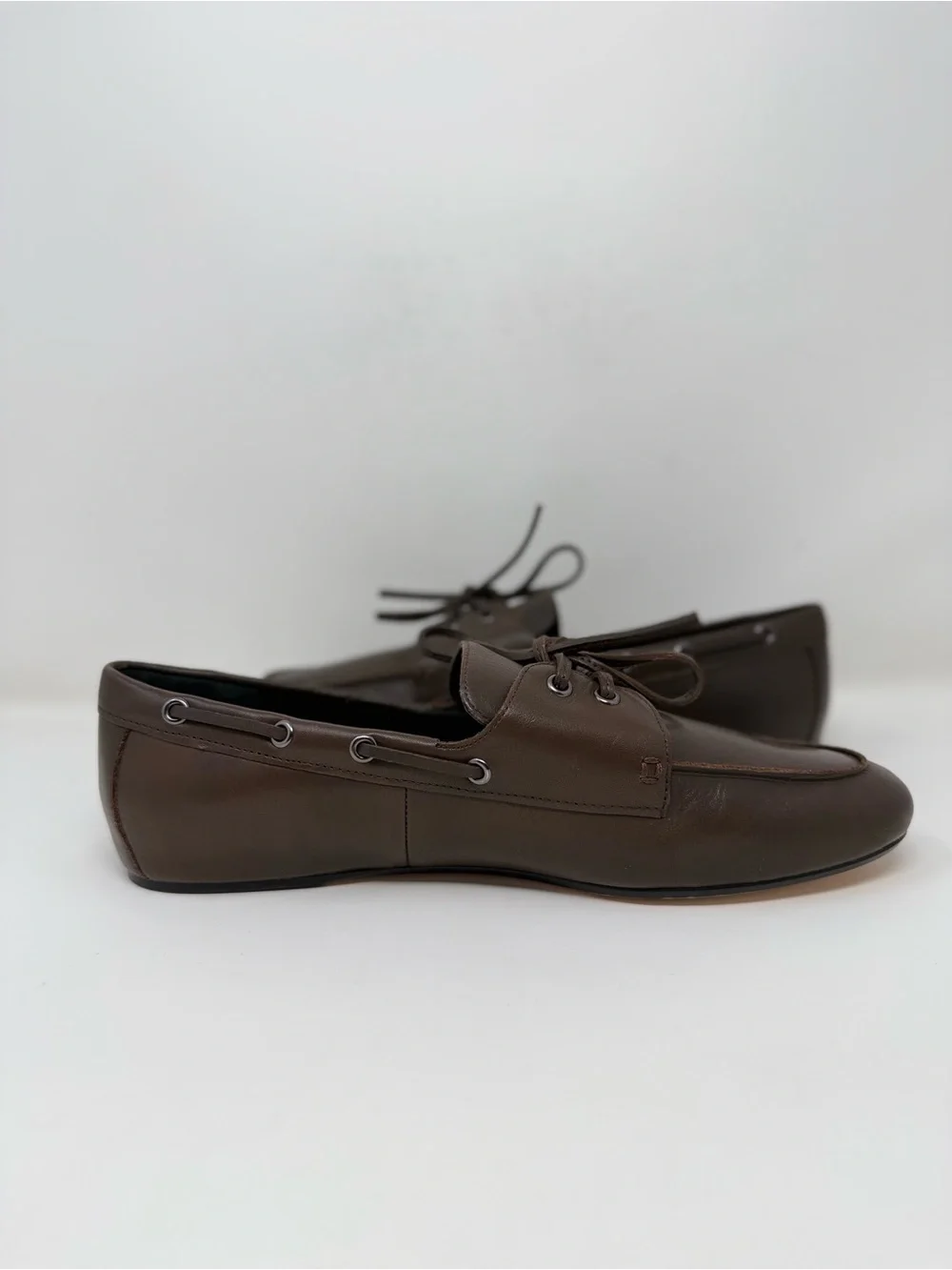 New Vince Marin Boat Shoe Brown Leather Sz 10